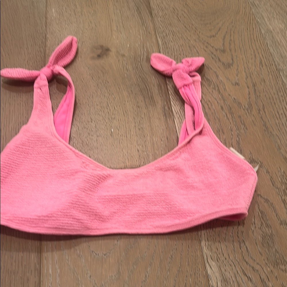 Pink Bikini Top with Knotted Straps